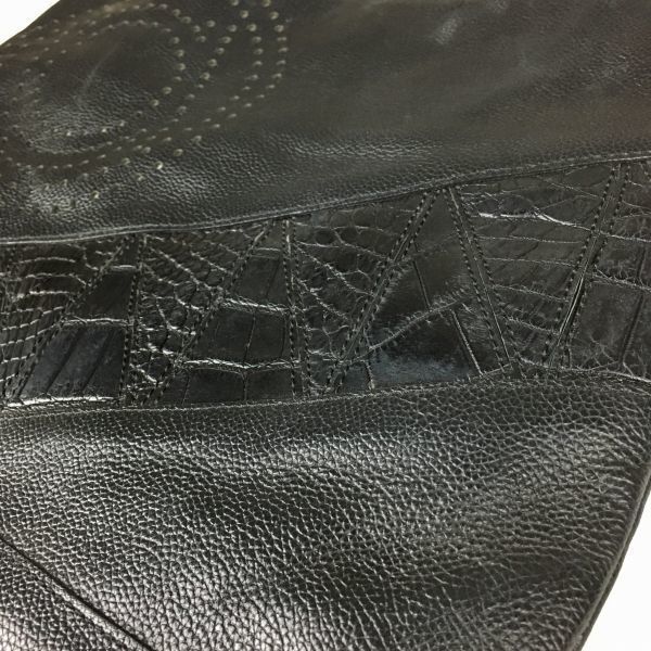 BEAUGRAND/ボーグラン レザー 肩掛け/ハンドバッグ〈黒/BLACK〉bag〕菅  
