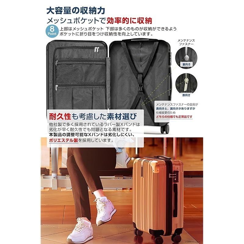 スーツケース　キャリーケース　TSAロック　Mサイズ　現役客室乗務員監修 Amazon.co.jp: [VELSKYF] 現役客室乗務員監修 スーツケース