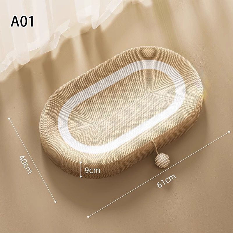 猫爪とぎベッド 丸型｜爪研ぎ ベッド一体型 天然素材 ネコ耳付き ペット用 直径40cm