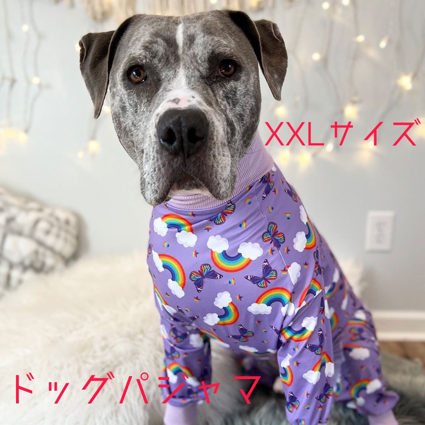 レインボーバタフライドッグパジャマ 輸入犬服 服 大型犬 XXLサイズ メルカリShops