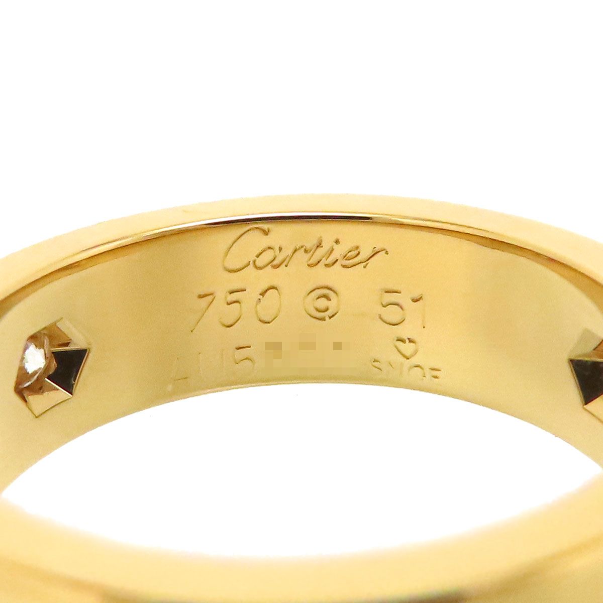 カルティエ ラブ リング ハーフダイヤモンド #51 B4032451 750 (K18YG) レディース CARTIER【中古】 【ジュエリー】 -  メルカリ