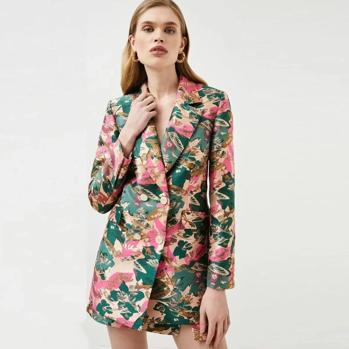 カレンミレン Karen Millen フローラル ジャカード テーラードジャケット 66