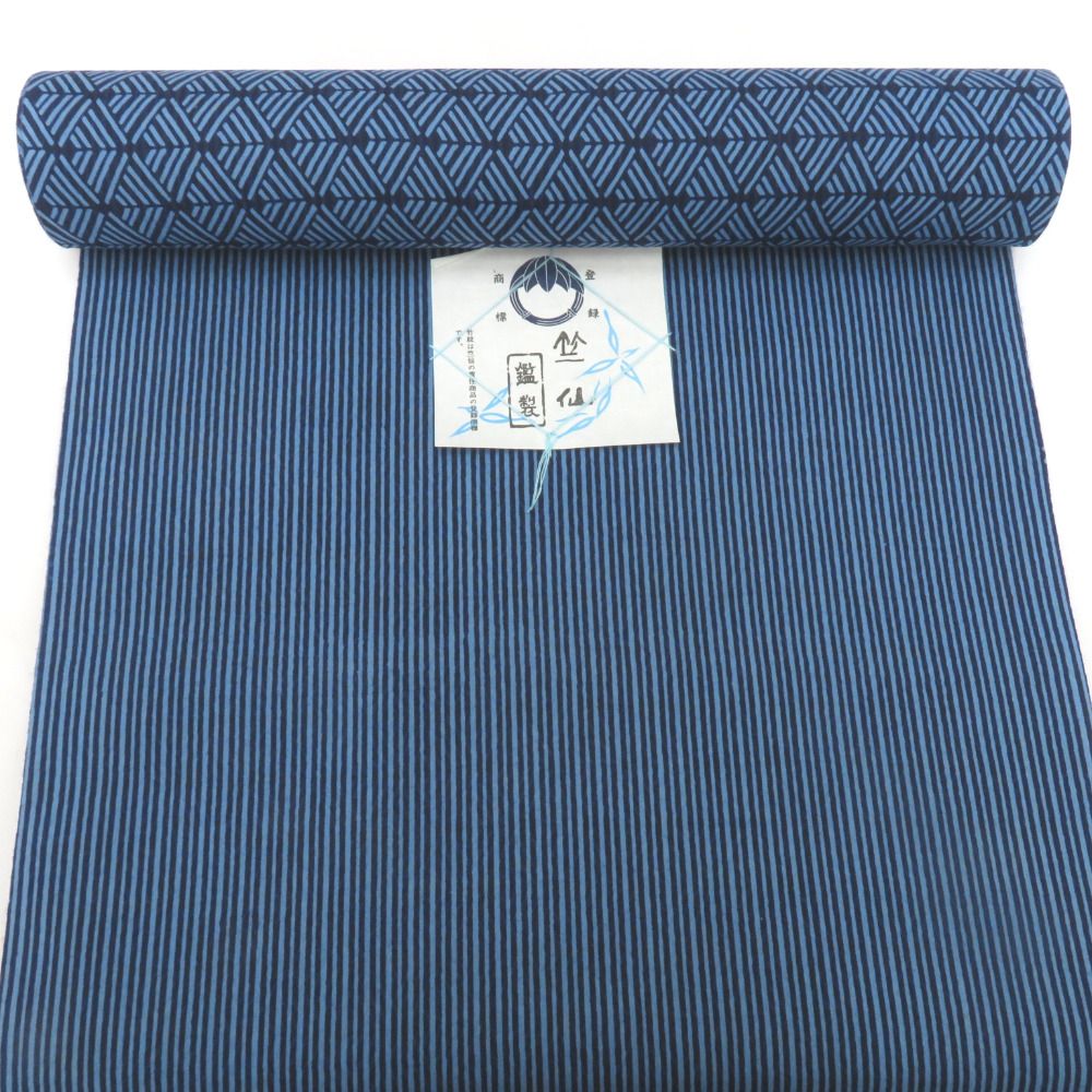 竺仙 浴衣生地 竺仙 反物 生地 着物 浴衣 綿100％ イチョウ 柄物 織物