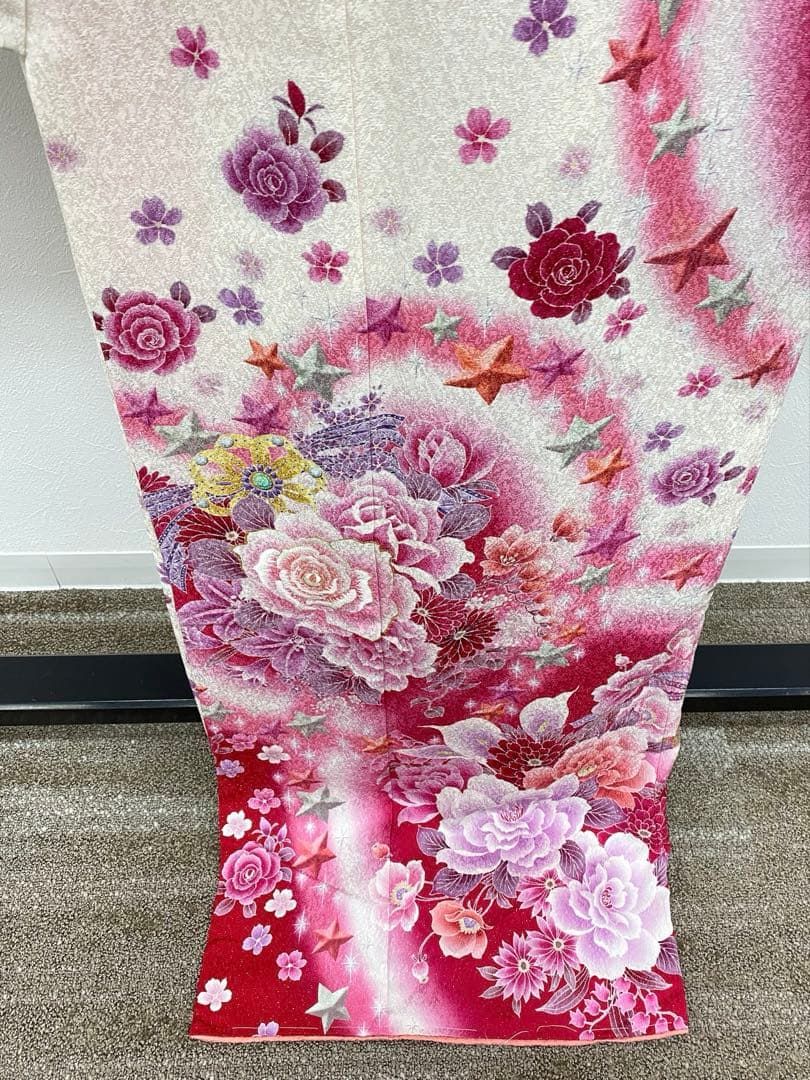 ブランド振袖 エンジェルハート 豪華 銀通し 刺繍 身丈172cm MO3147 