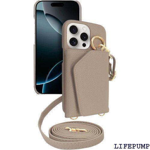 シズカウィル iPhone 16 Pro 用 ケース ショルダー カバー ショルダーストラップ アイファンデ5 ショルディー ドレスコード サンドベージュ 1個入り 2499 ケース iPhone Pro レザーケース 本革調 楽天ビック｜shizukawill｜シズカウィル