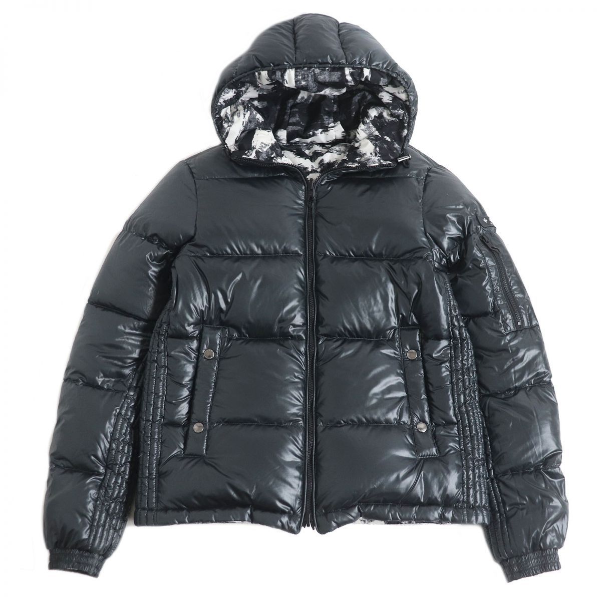 美品□20AW TATRAS/タトラス MTAT20A4711-D GAURO 無地/総柄 リバーシブル フーデッド WZIP ダウンジャケット  白×黒/グレー 02 正規品