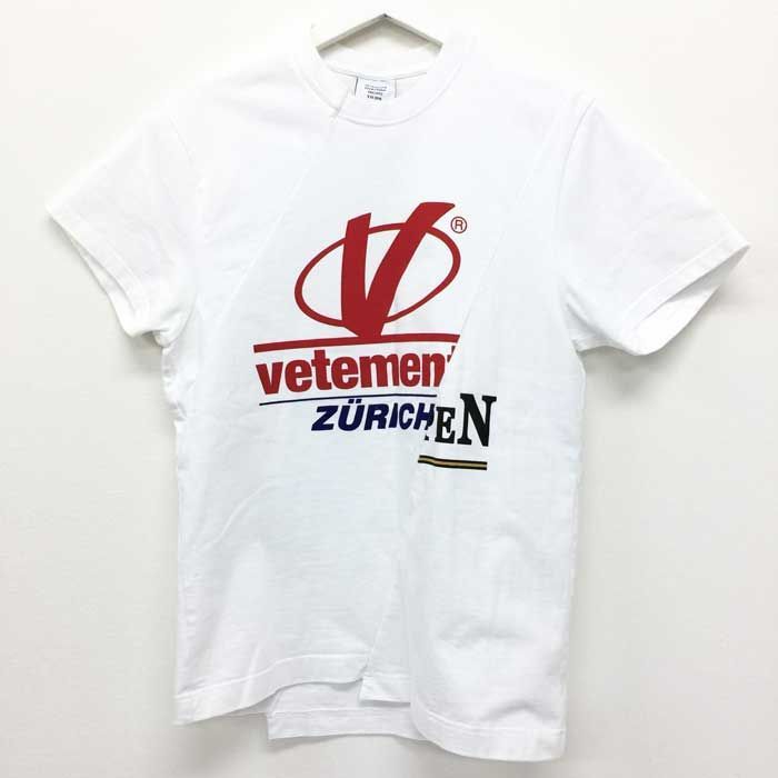 ヴェトモン VETEMENTS Cut UP Tshirt 再構築ロゴTシャツ S ホワイト