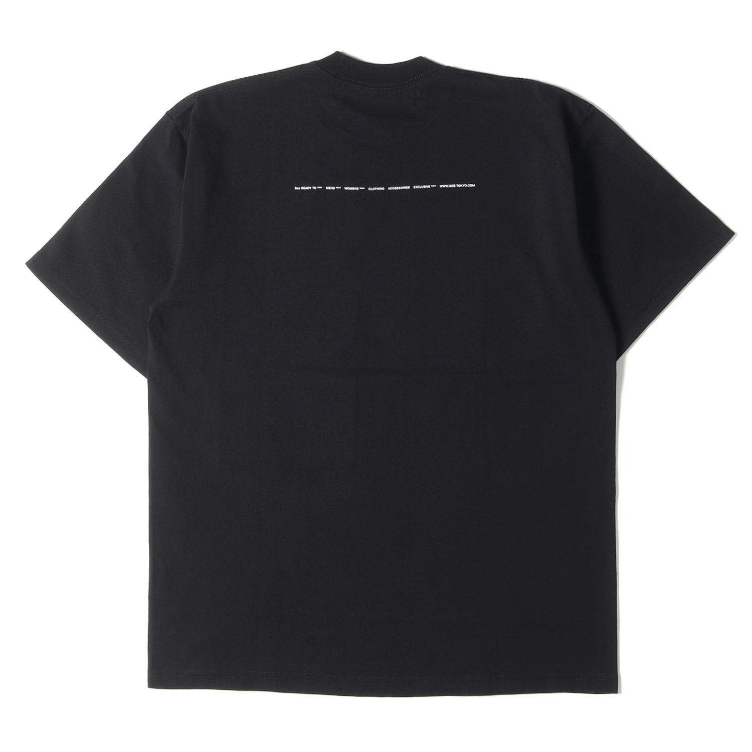 soe ソーイ Tシャツ サイズ:1 バックロゴ 異素材ビッグポケット ヘビーウェイト クルーネック 半袖 Tシャツ READY TO WEAR  ブラック 黒 トップス カットソー