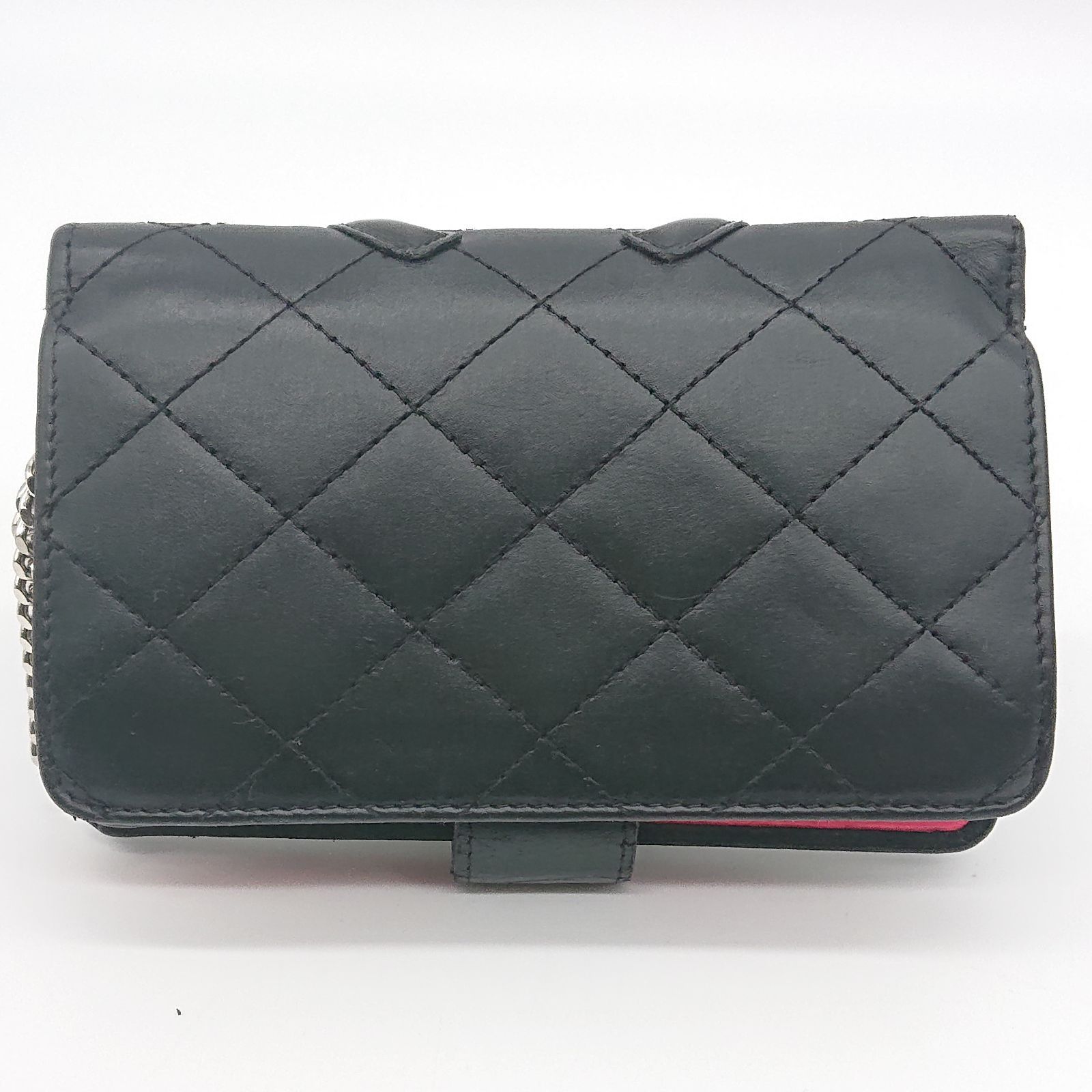 CHANEL シャネル ラムスキン マトラッセ カンボンライン 財布 CHANEL - CHANEL シャネル カンボンライン 二つ折り財布