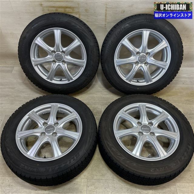 ヤリス アクア スイフト スペイド 等 ユーロスピード 5.5-15 40 4H100 ブリヂストン VRX2 175|65R15 15インチ スタッドレス 4本セット 009k