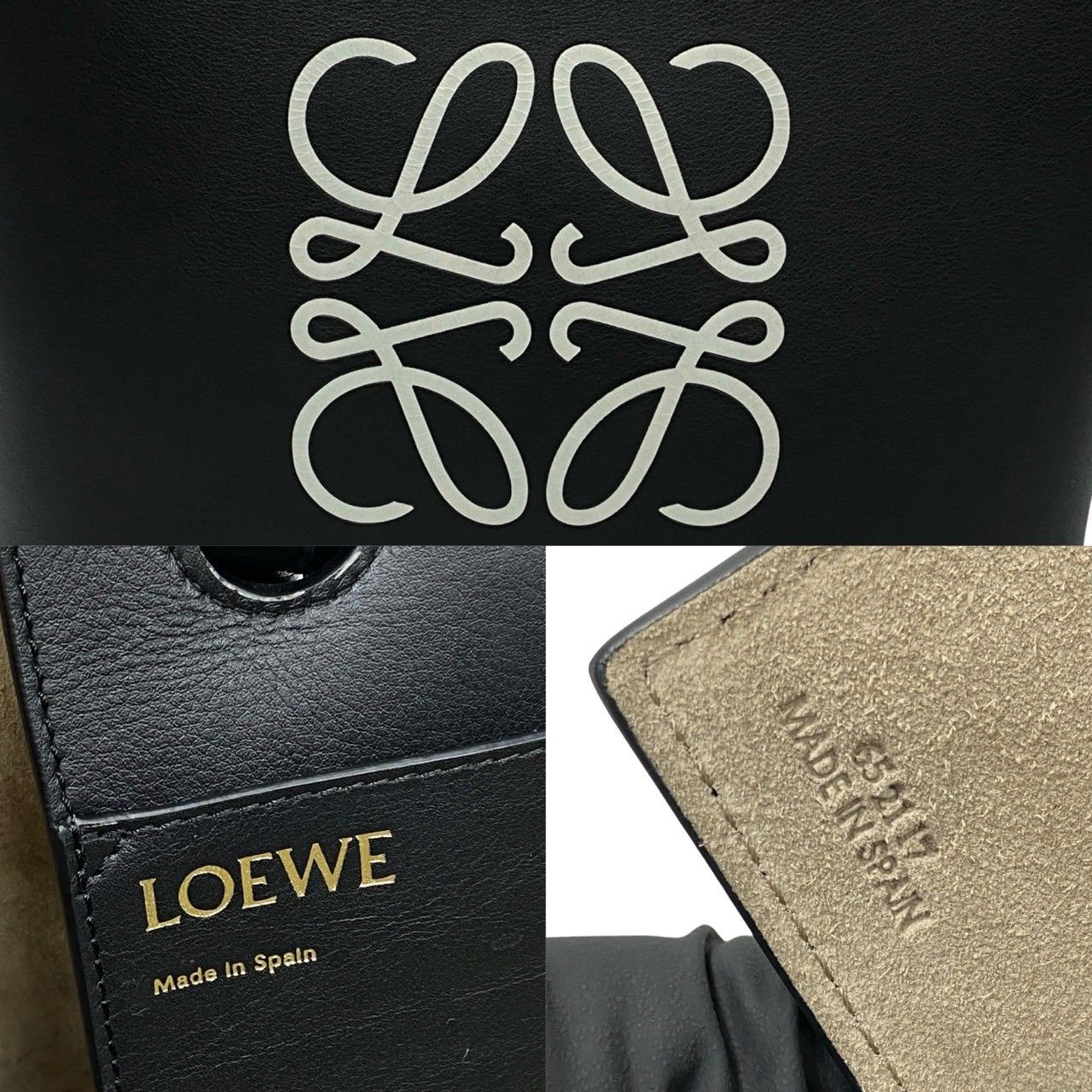 ほぼ未使用 希少品 保存袋付 LOEWE ロエベ アナグラム トート ロゴ レザー 本革 トートバッグ ハンドバッグ ブラック 黒 50978 -  メルカリ