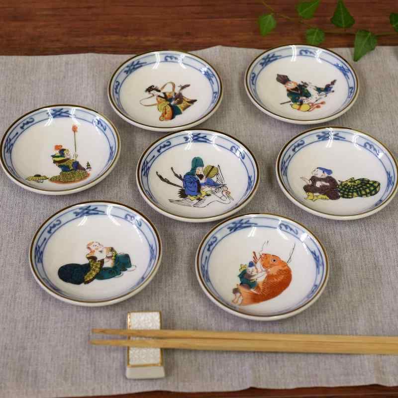 和座の蔵 お皿 セット おしゃれ 食器 九谷焼 小皿 7枚組 七福神 陶器 和食器 取り皿