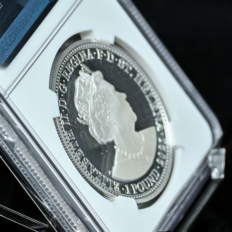 お見舞い 2021 セントヘレナスリーグレイセス £1プルーフ銀貨 NGC