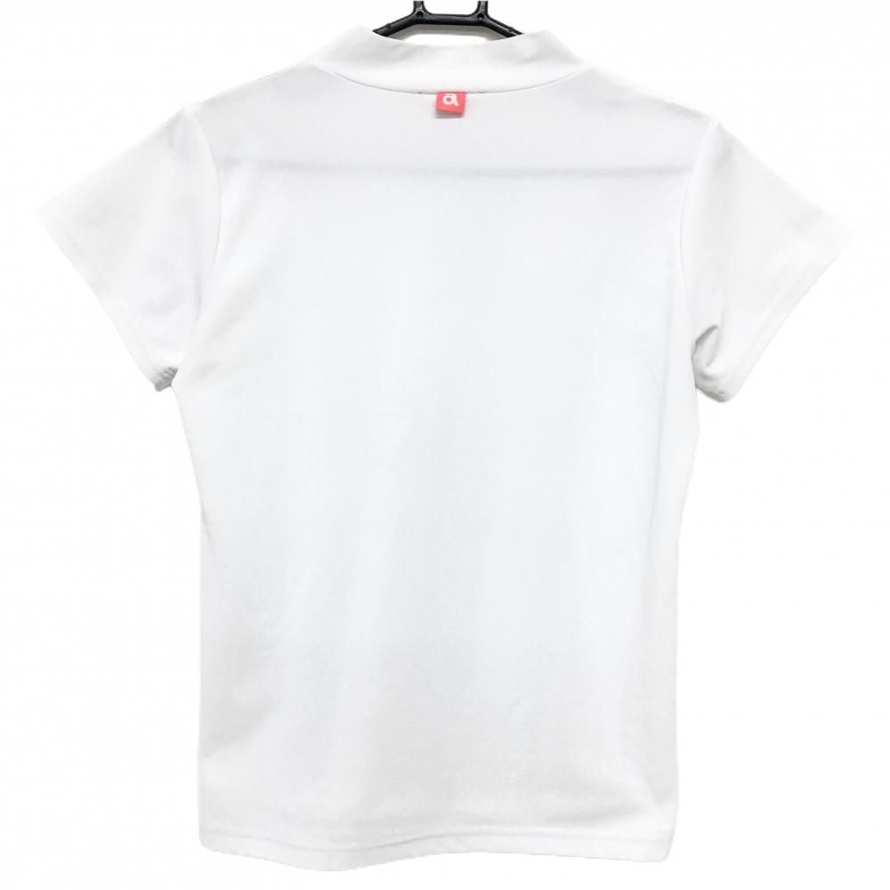 美品】アルチビオ 半袖ハイネックシャツ 白×ライトグリーン プリント