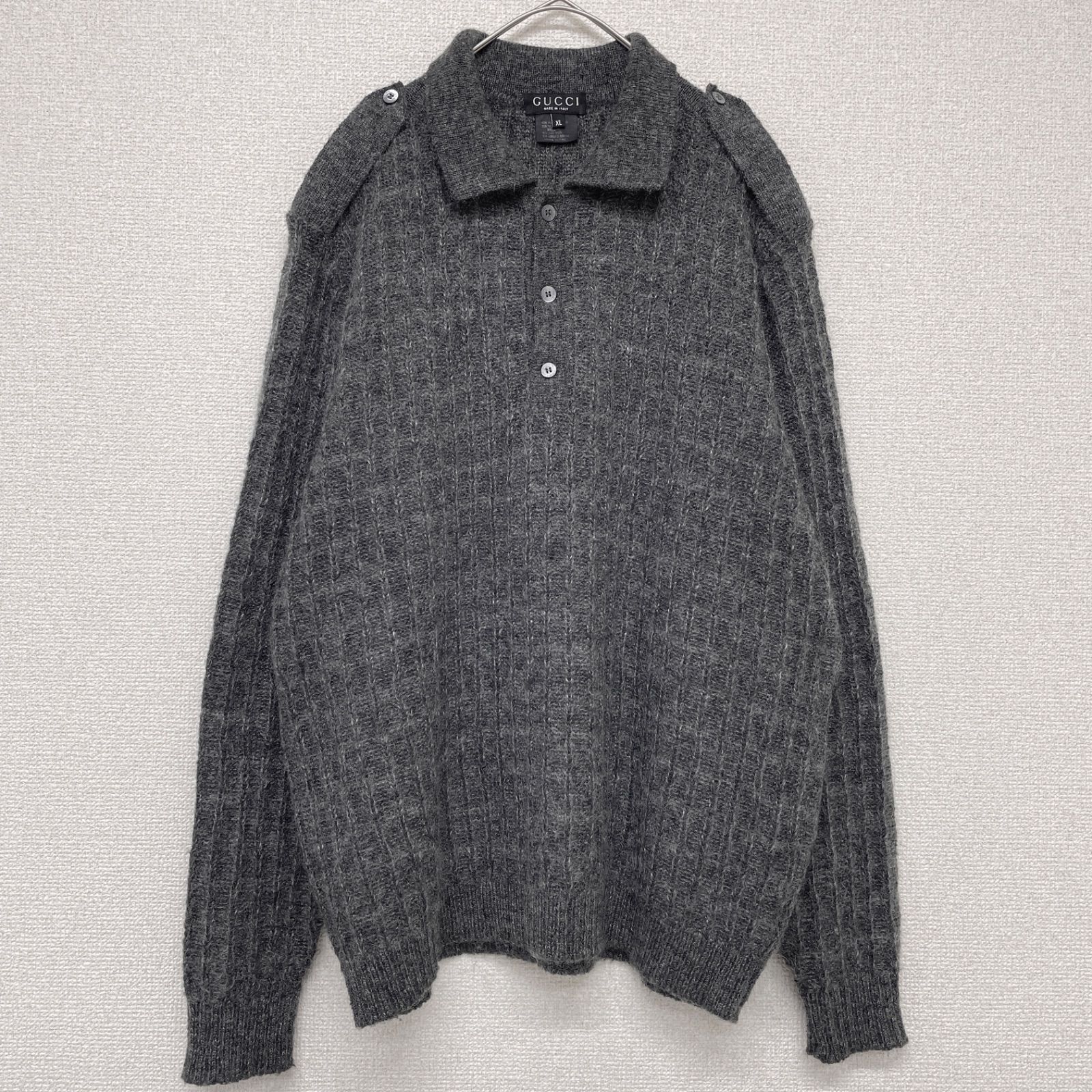 GUCCI グッチ ニットトップス ポロシャツ エポーレット モヘヤ 