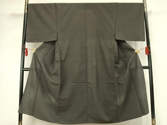 平和屋着物▽男性 お召 単衣 霞文 正絹 AABB2297fy