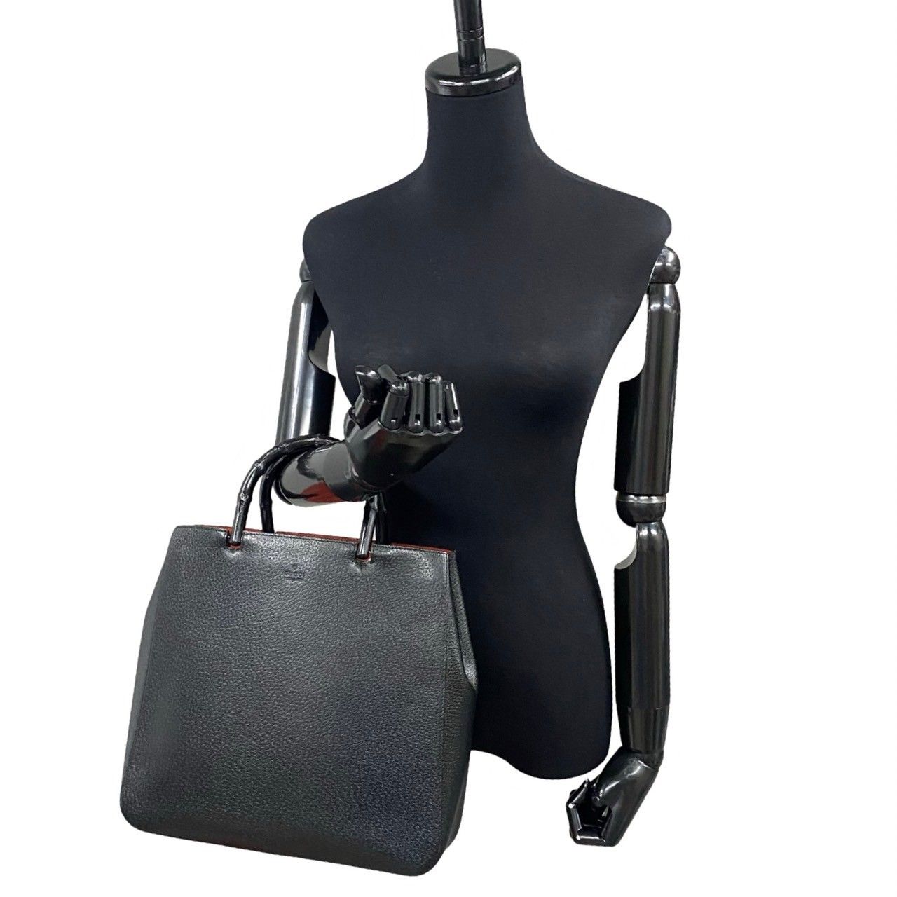 GUCCI希少黒ハンドバッグ 竹ハンドル GUCCI希少黒ハンドバッグ 竹ハンドル