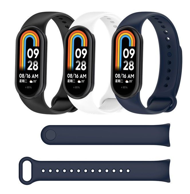 Xiaomi Mi band 8 対応 シンプル 交換用 TPUシリコン バンド スマート