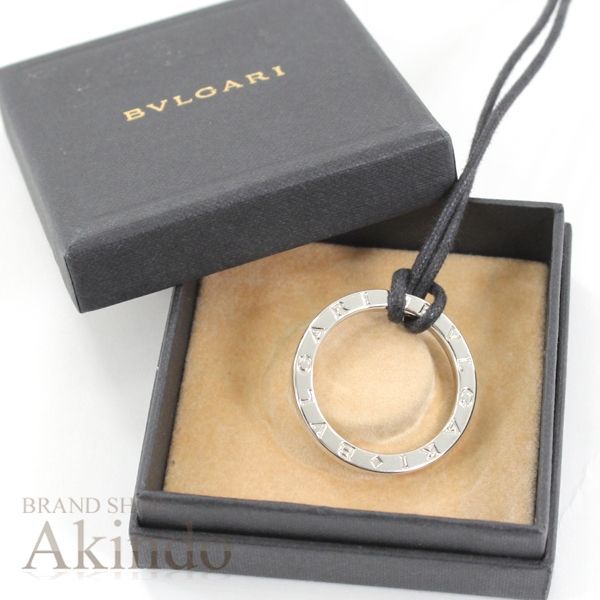 BVLGARI キーリング ネックレス 箱付き 革紐付きレディース - ネックレス