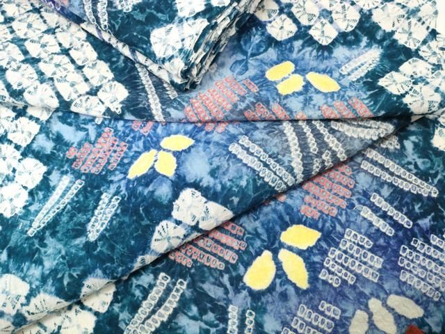 平和屋本店 上 夏物 浴衣 有松鳴海絞り 反物 着尺 杜若 綿 ♥ DZAA11312kh5