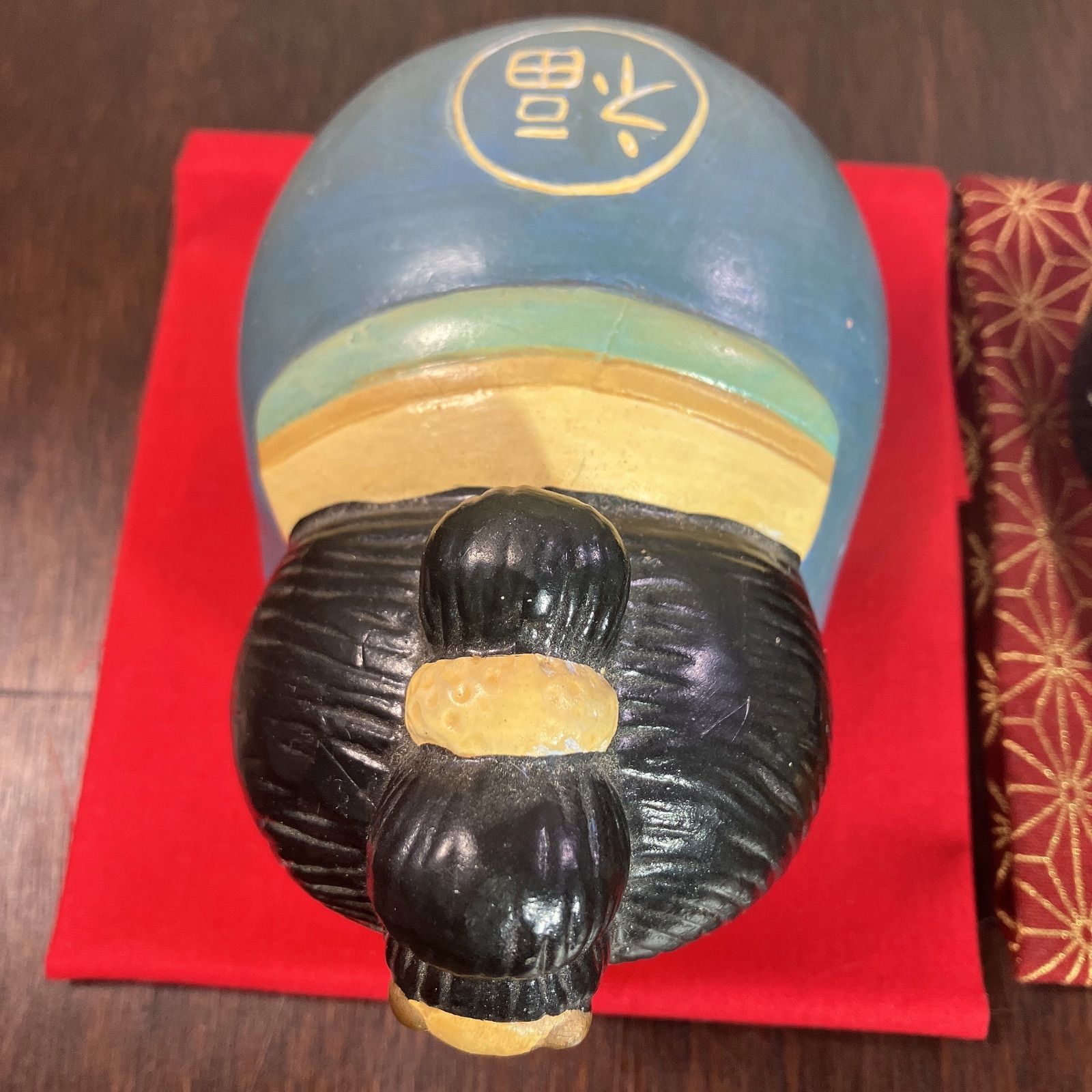 珍品 繋い 福助 お多福 置物 縁起物 骨董品 アンティーク レトロ 夫婦