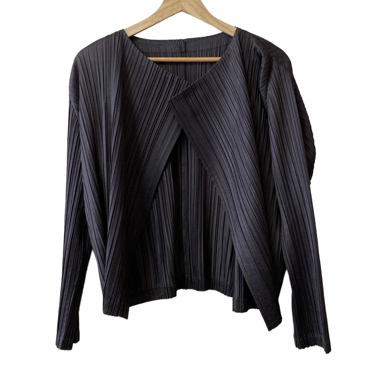 PLEATS PLEASE プリーツプリーズ カーディガン サイズ4 XL レディース - ダークグレー 長袖|プリーツ