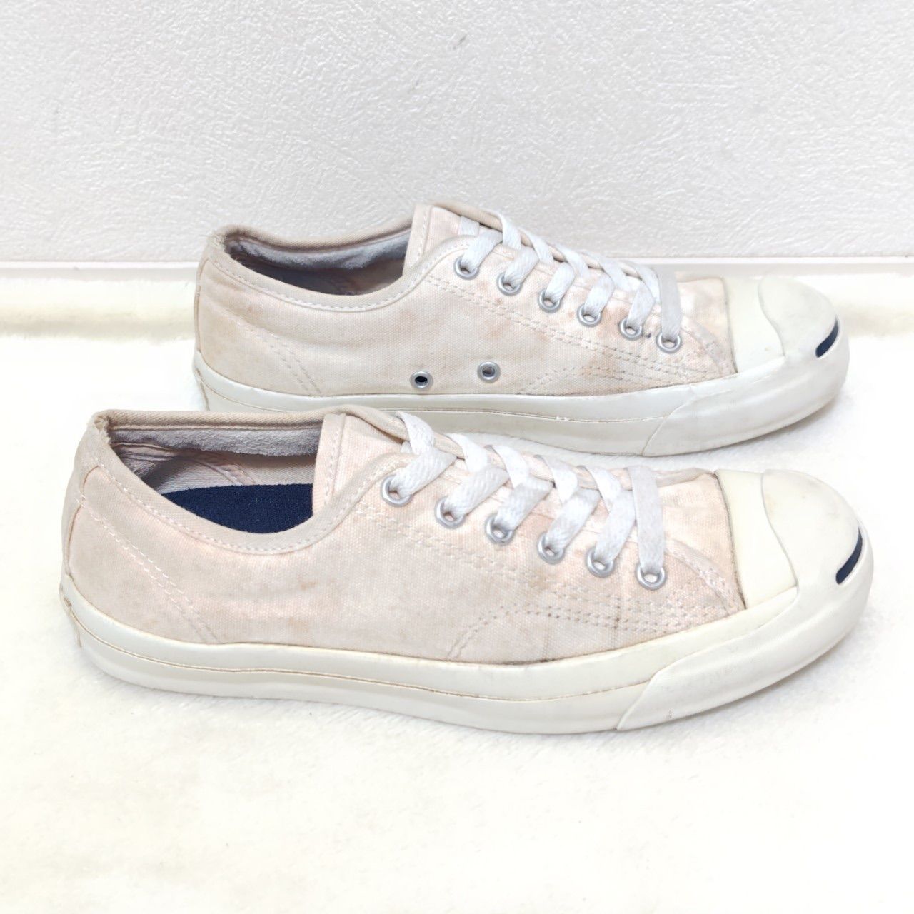 定番商品◎【CONVERSE】コンバース Jack Purcell ジャックパーセル ローカット 1R193 キャンバス ヒゲ スマイル カジュアル 定番 デイリー リメイク オリジナル メンズ レディース 白 ホワイト 24.5㎝/M16794jT