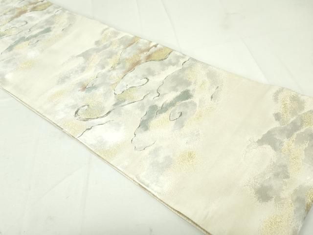 平和屋着物●六通柄袋帯　唐織　霞雲文　金糸　正絹　逸品　DAAU6910ob 平和屋着物○六通柄袋帯 唐織 霞雲文 金糸 正絹 逸品 DAAU6910ob