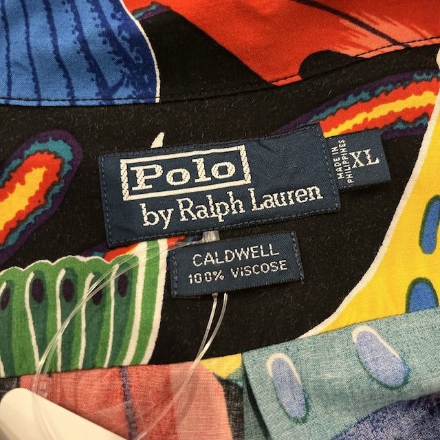 90s Polo by Ralph Lauren CALDWELL レーヨン 総柄 開襟シャツ