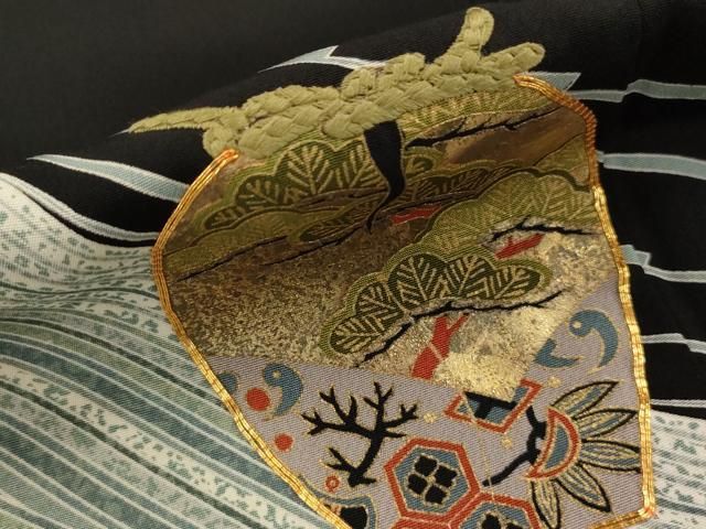 【時代古作品❗】京焼　褐色釉鉄釉色絵付 宝珠紋図柄　纏い　寿老人　唐木製台座付き ギャラリー安原 / ご売約 古九谷 銹釉瑠璃 茶筅形徳利