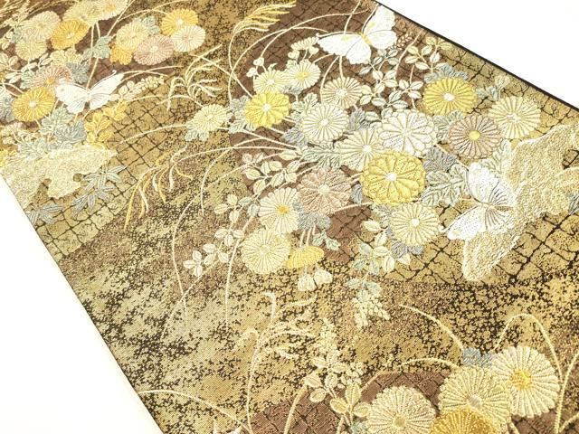 平和屋着物●全通柄袋帯　唐織　高臺寺蒔絵写し　本金箔　正絹　逸品　DAAQ2833ps 平和屋着物○全通柄袋帯 唐織 高臺寺蒔絵写し 本金箔