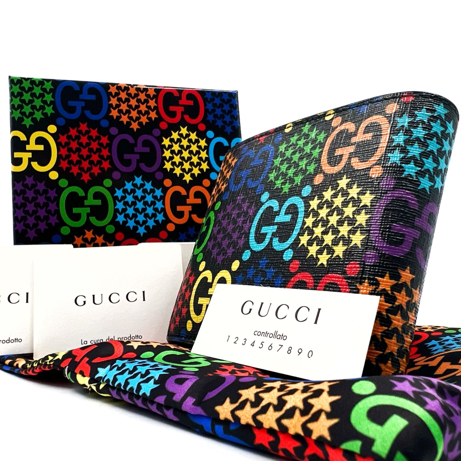 GUCCI（グッチ） サイケデリック　二つ折り財布 楽天市場】GUCCI グッチ小銭入れ付き二つ折り財布小銭れ無し