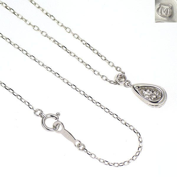 ★MIKIMOTO★ダイヤモンドペンダントネックレス ミキモト K18WG ダイヤモンド ペンダントネックレス 0.27ct