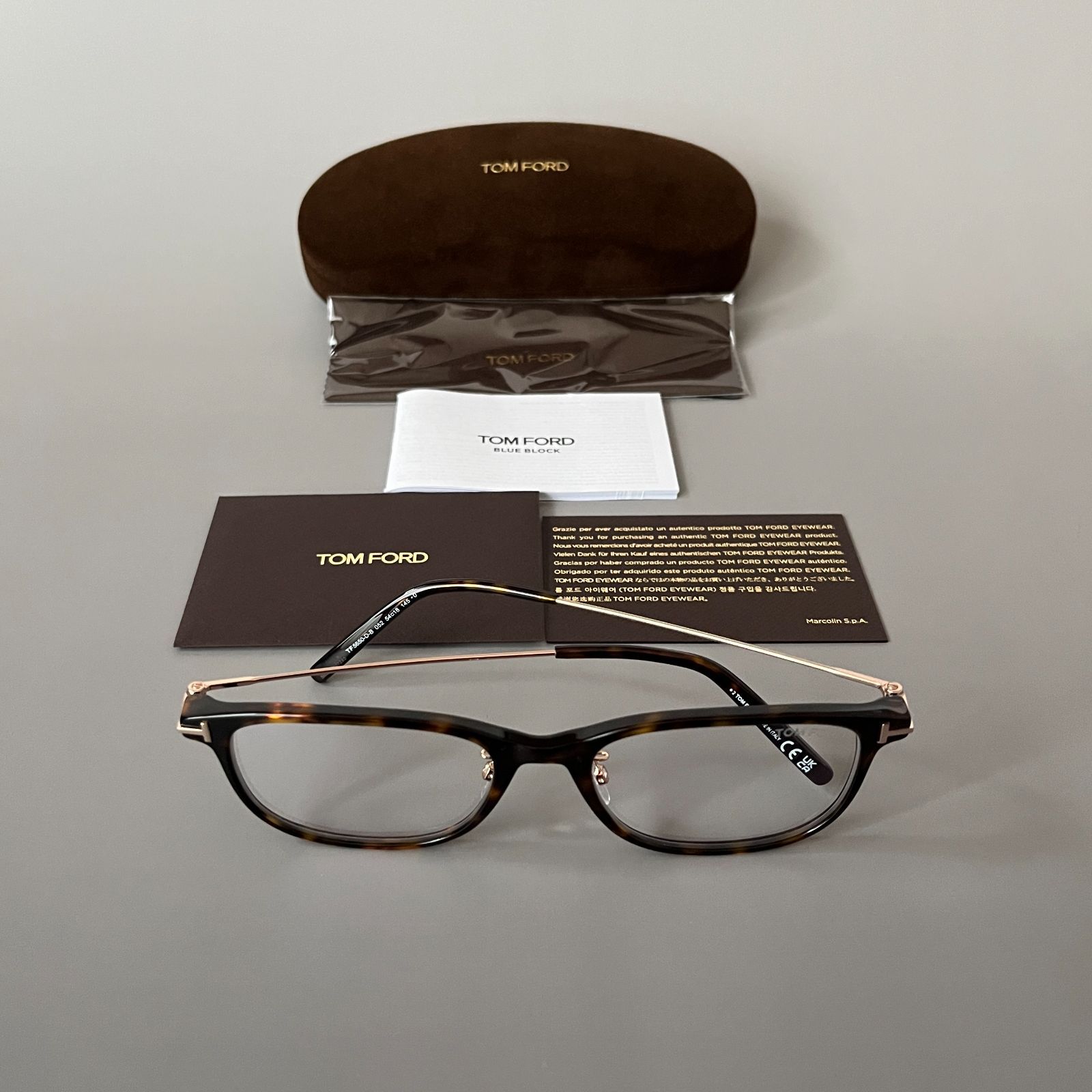 トムフォード メガネ ボストン アジアンフィット ブラウン ゴールド  