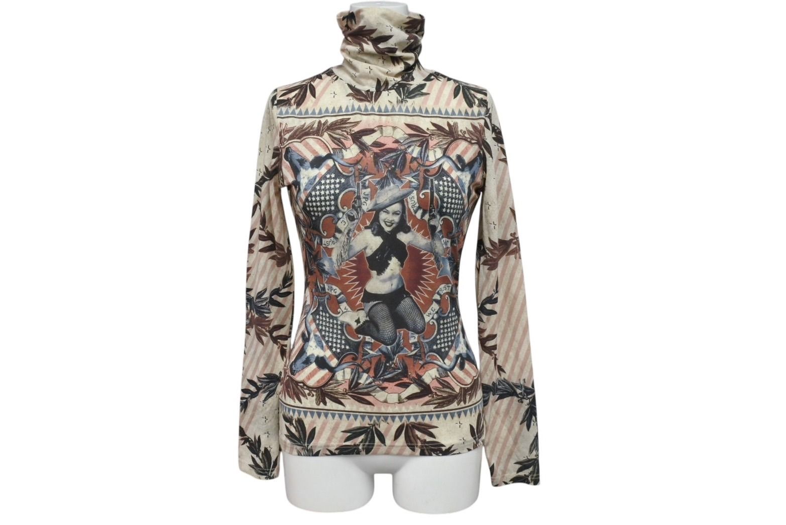 極美品 Jean Paul GAULTIER ジャンポールゴルチェ パワーネットカウガールハイネックカットソー 40 アイボリー 中古 4c071316 極美品 Jean Paul GAULTIER ジャンポールゴルチェ パワーネット