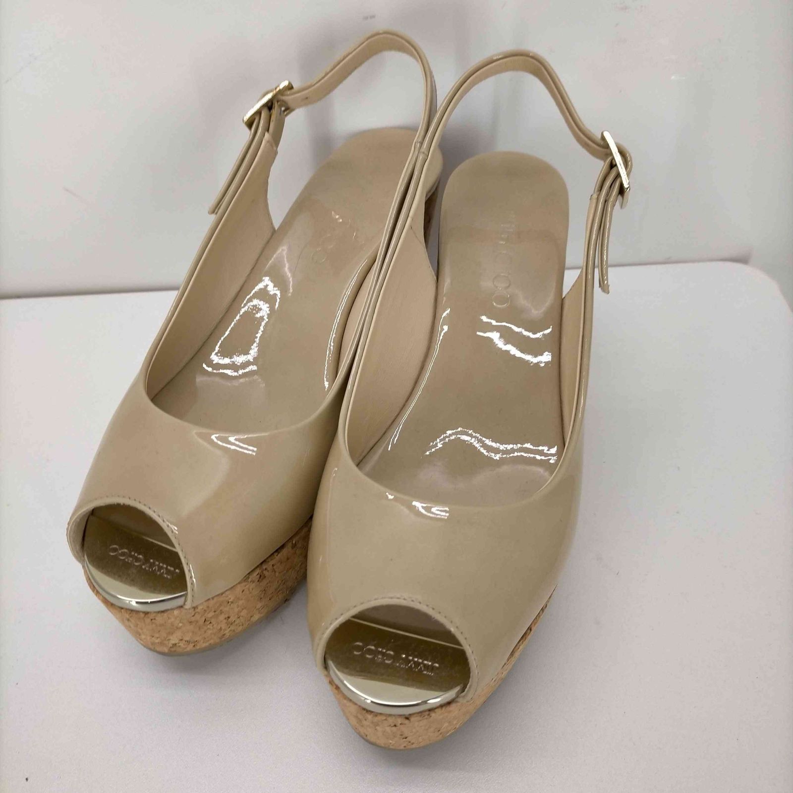 ジミーチュウ JIMMY CHOO PRAISE パテント スリングバック コルク 