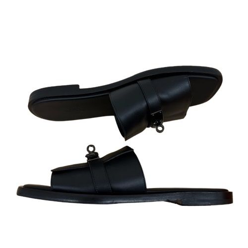 HERMES エルメス ガブリエル サンダル ソーブラック レザー サイズ41