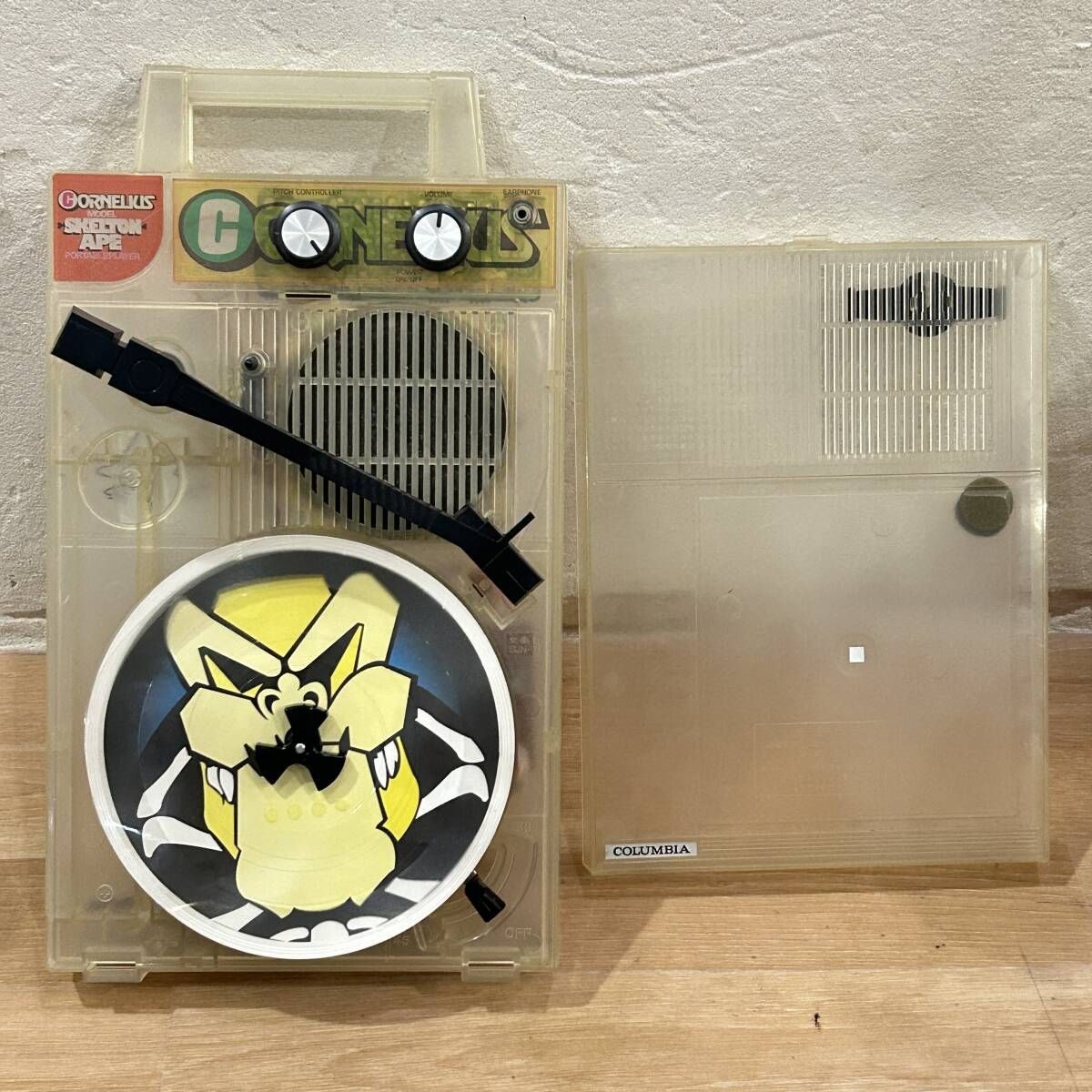 ■ポータブル・レコード・プレーヤー【コーネリアス仕様/GP-3C/外箱付】 columbia / コロンビア コーネリアスコラボ skelton ape ポータブル