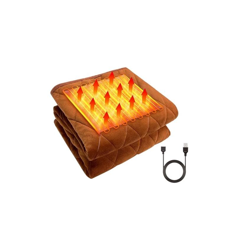 YOUHE 電気毛布 掛け 電気ひざ掛け 100cmx140cm 敷きかけ毛布 ブランケット 大判サイズ 発熱敷毛布 3段階温度調整 3枚ヒーター内蔵 自動切タイマー機能 USB給電式 洗濯可 防寒対策 暖房器具 省エネ 掛け敷き兼用 自宅用 オフィ 0