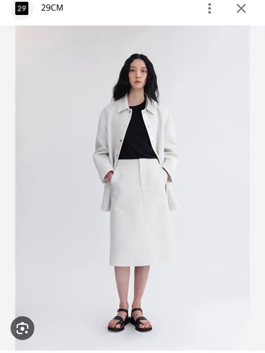 lfm tweed half skirt ivory 1size