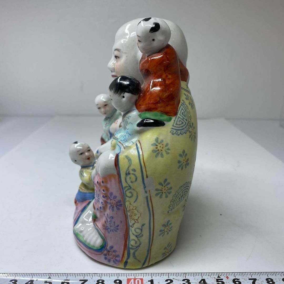 中国美術 粉彩布袋座像 高さ16㎝ 最高 東な6-0929①