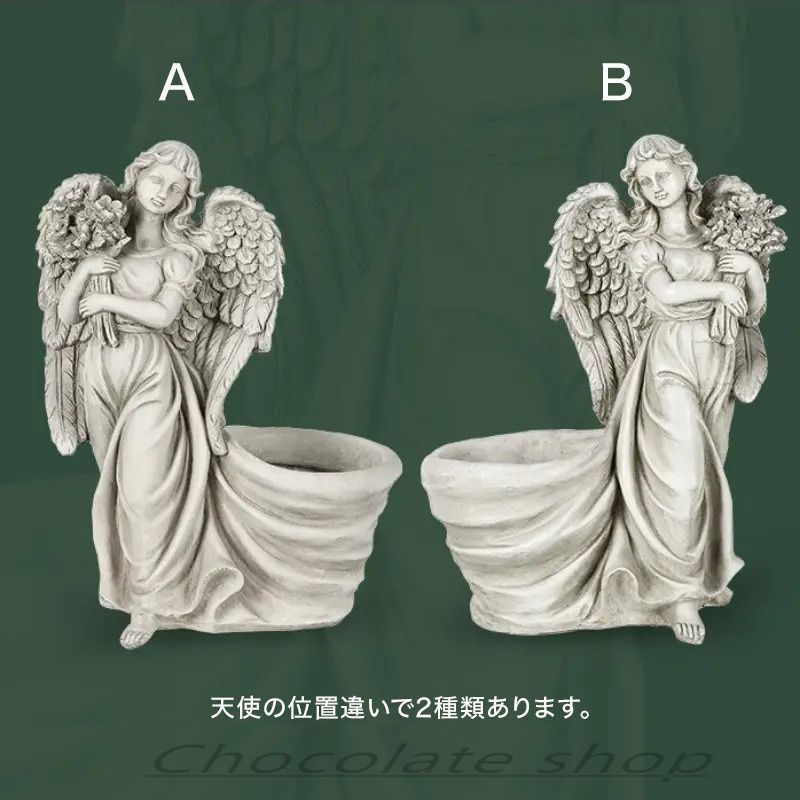 ガーデンオーナメント フラワーポット 天使 白 エンジェル