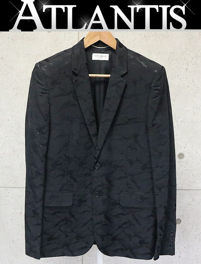 銀座店 サンローランパリ2Bテーラードジャケットカモフラsize48 91412