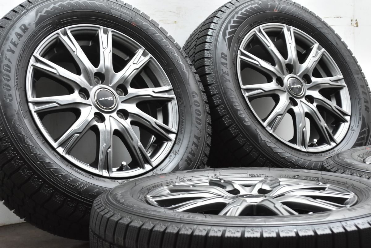 使用僅か AZANE 15in 6J 53 PCD114.3 アイスナビ8 195|65R15 ノア ヴォクシー ステップワゴン アイシス セレナ アクセラ プレマシー