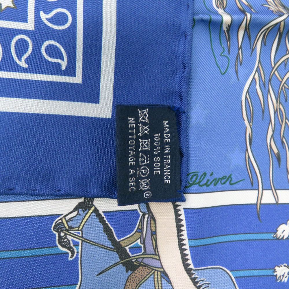 新品同様 エルメス カレ90 Pani la Shar Pawnee double face scarf