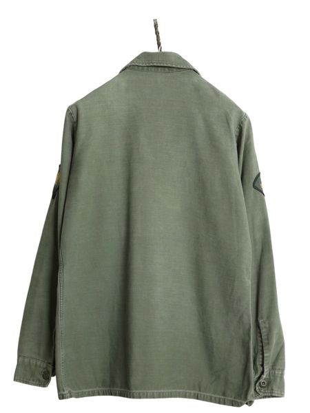 70s 70年製 米軍実物 US ARMY コットン サテン ユーティリティ シャツ メンズ M 程/ 70年代 ヴィンテージ シャツ袖 2nd OG107 ミリタリー 0712e5a1d267ee3505b84a74fb33d1
