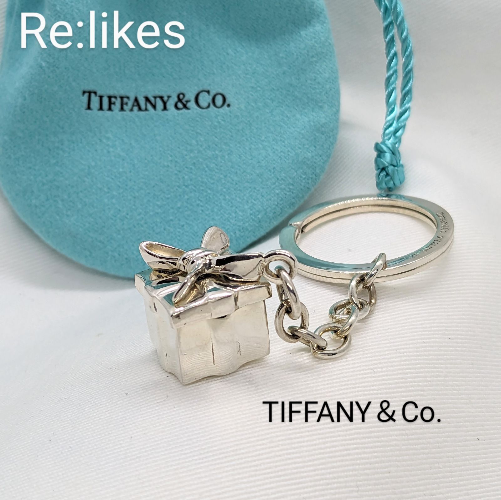 TIFFANY ティファニー シルバー ギフトボックス チャーム キーホルダー