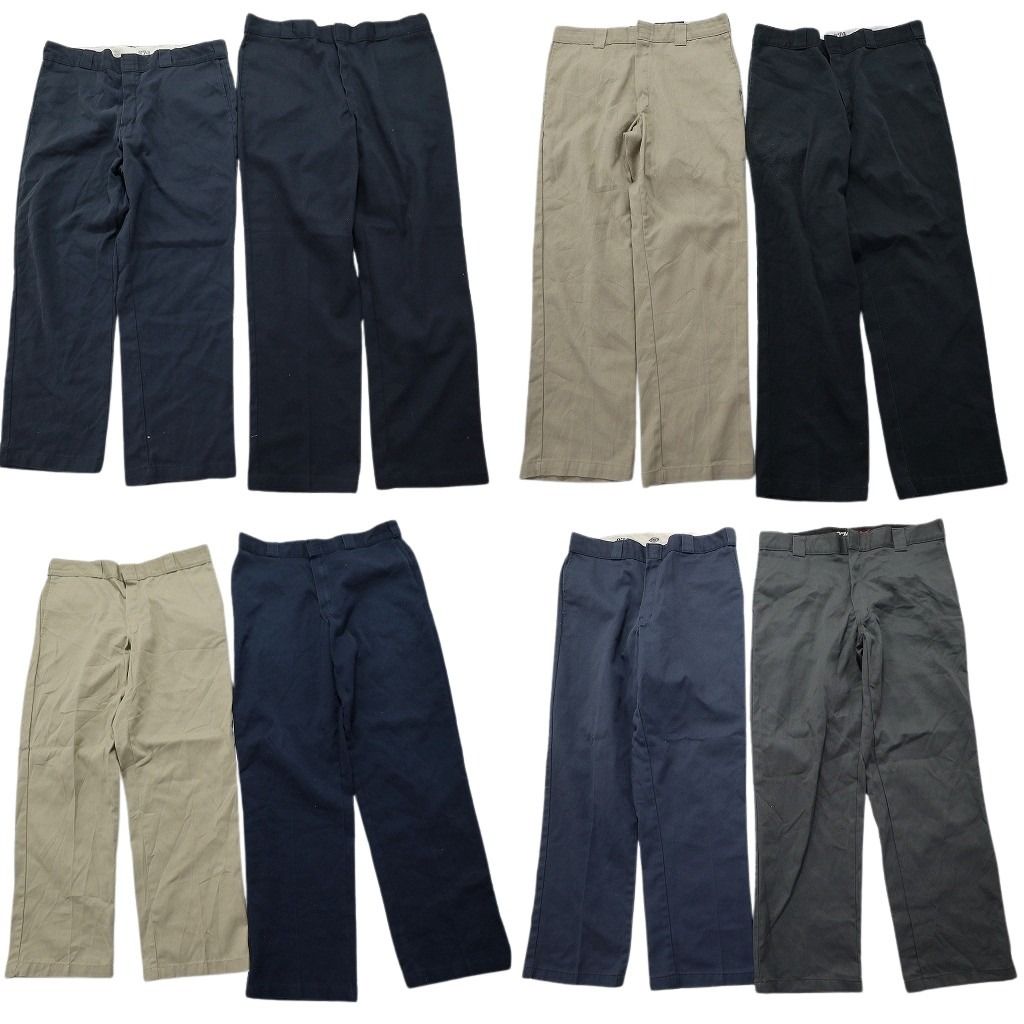 古着卸 ディッキーズ DickieS 874 ワーク パンツ 8枚セット メンズ 38 |36 ベージュ ワーク ブラック 古着 MZ7529