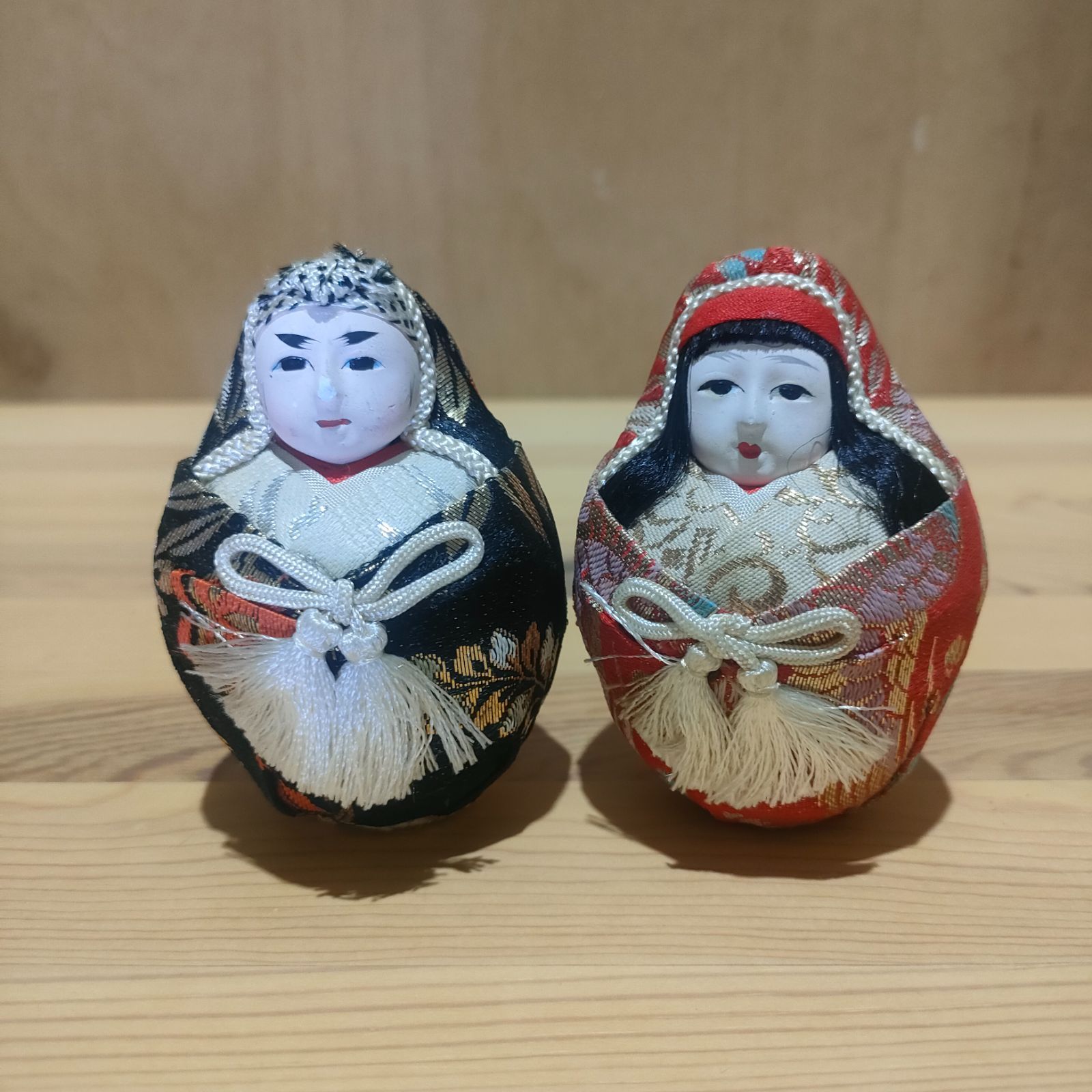 錦だるま 姫だるま 人形 昭和レトロ ダルマ人形 縁起物 置物 - 工芸品