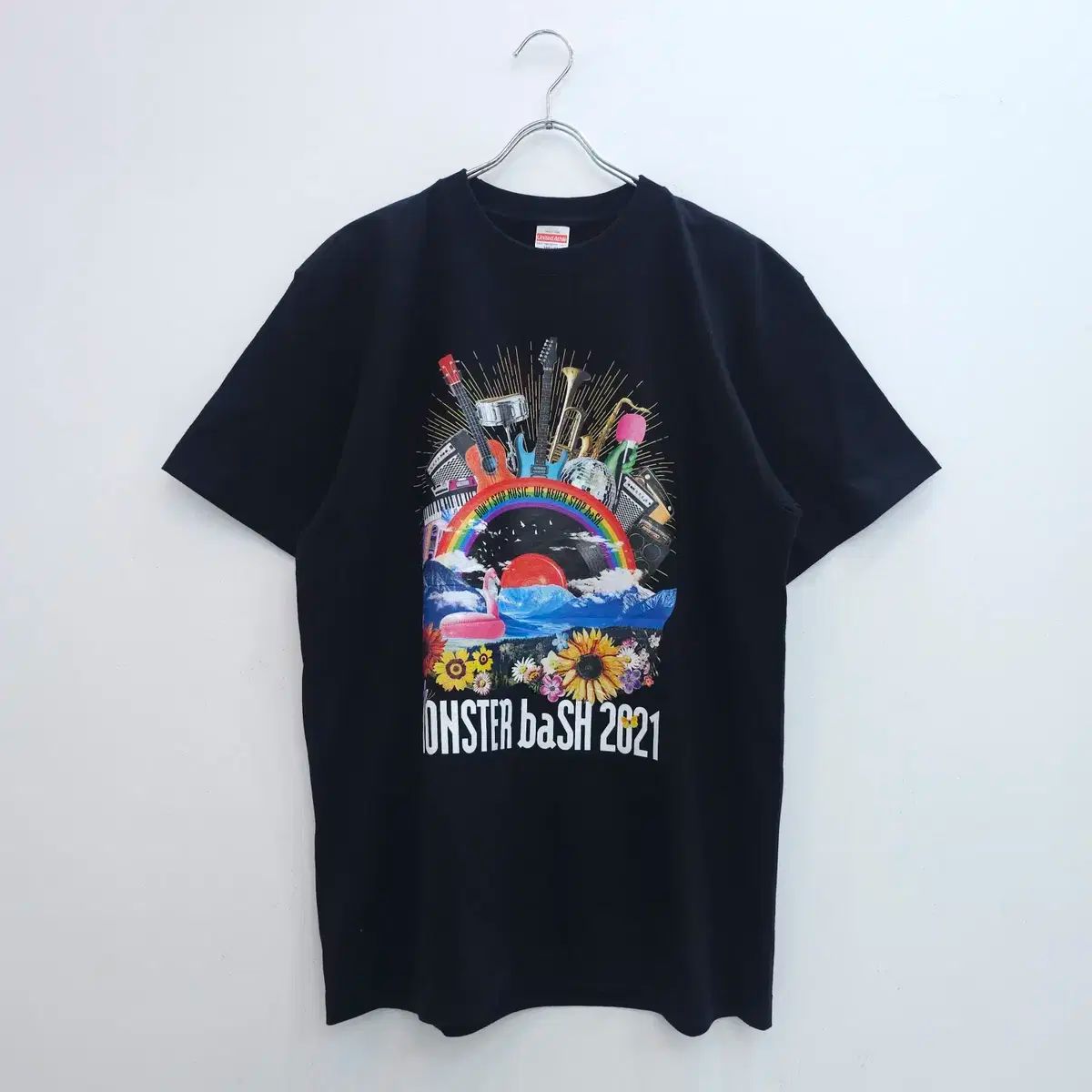 半袖Tシャツ グラフィック 黒 ユニセックス 日本 ヴィンテージ